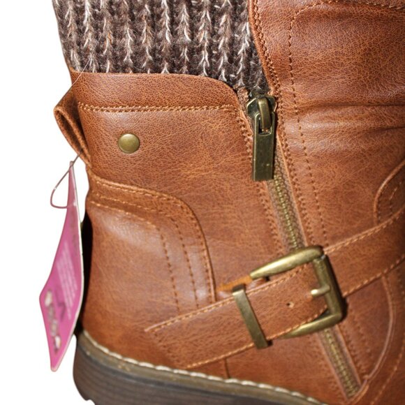 BOOT SALE!!! Hawkwell Combat Fashion Side Zipper Buckle Ankle Booties 7 NWT - Picture 4 of 14